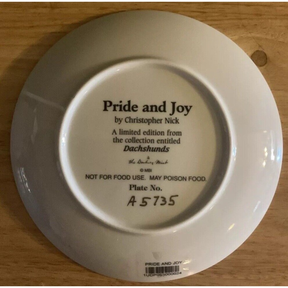 Danbury Mint Limited Edition Collection Plates Dachshunds, Pride And Joy, A5735 - Picture 6 of 8